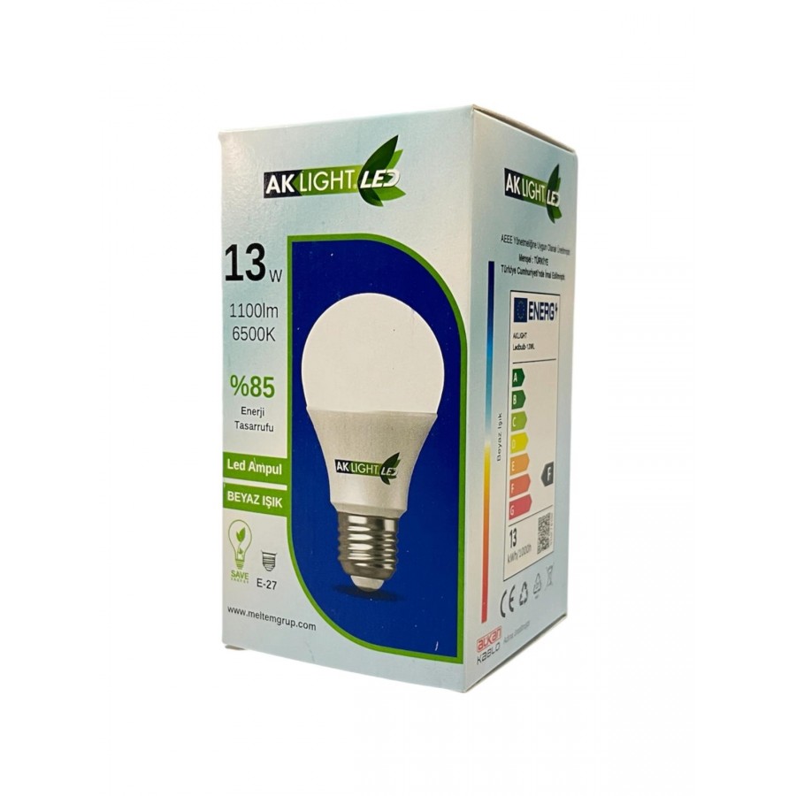 AKLIGHT 13W LED Ampul Beyaz Işık E-27 AKLIGHT 13W LED Ampul Beyaz Işık E-27