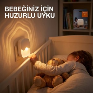LEDVANCE Sensörlü LED Gece Lambası - Priz Tipi Otomatik Yanıp Sönen Bebek Odası, Koridor ve Merdiven Lambası (Sıcak Sarı Işık)