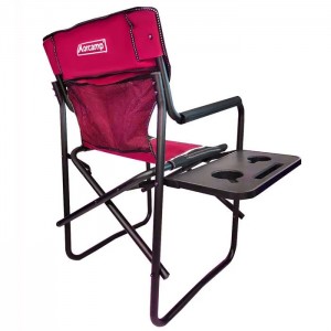 Orcamp Katlanır Yan masalı Lüks Kamp Sandalyesi Kırmızı