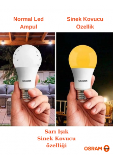 Osram 8W Beyaz Işık 840 lm E27 Led Ampul Sinek Kovucu Özellikli